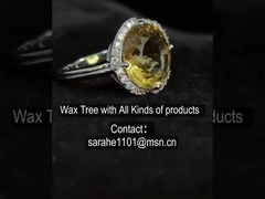 3.7g 925 anillos de plata de piedra preciosa con piedra de cítrico PVD