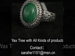 Mujeres 925 Anillos de plata de piedra preciosa Anillos de compromiso en forma de huevo ovalado Malaquita