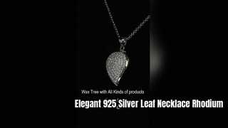 Delicado collar de hoja de lágrima de plata 925 con piedras CZ
