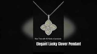 Elegante colgante de trébol de plata de ley, joyería de la suerte