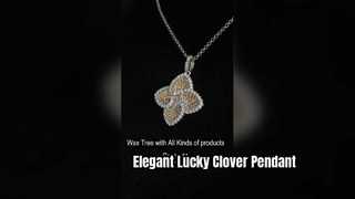 Elegante colgante de trébol de cuatro hojas en plata de ley 925