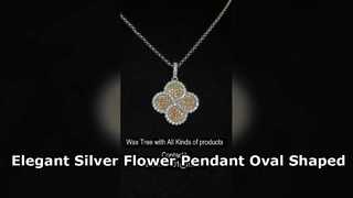 Impresionante colgante de flor de la suerte de plata 925 con piedras CZ