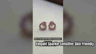 Pendientes pequeños con círculo de circonita cúbica y plata de ley 925 elegantes en oro rosa