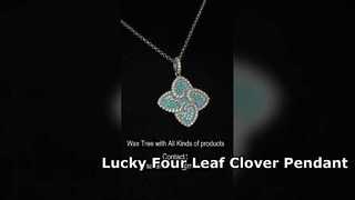 925 Sterling Silver Four Leaf Clover Pendant for Good Luck