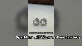 Elegantes pendientes de trébol de plata de ley 925 con circonita cúbica