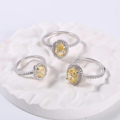 Anillos de plata del corte 2.3g 925 radiantees eternos CZ de los anillos de la promesa del compromiso para las mujeres