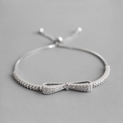 la pulsera de la circona cúbica del Bowknot 4.13g forma la joyería Sterling Silver 925 para las mujeres