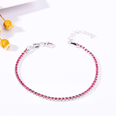 Nuevo Diamond Bracelet de moda 925 Zircons de plata del rosa ajustables para las mujeres