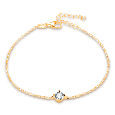 El oro plateó 925 Sterling Cubic Zirconia Bracelet Jewelry que las mujeres platean las pulseras