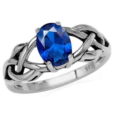 925 Sterling Silver Diamond Engagement Rings, anillo de compromiso azul del Zircon 3.0g