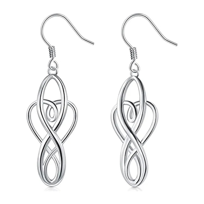 La moda 925 Sterling Silver Earrings, agua cae 925 pendientes de plata del perno prisionero