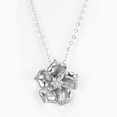 Dainty CZ colgante de zircón en plata esterlina 925 logotipo personalizado grabado caja de regalo incluida