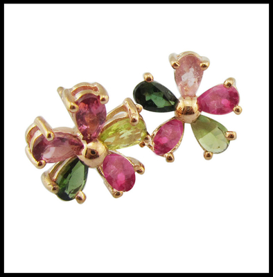 Orecillos de plata esterlina de piedra preciosa de almohadilla para mujeres - ropa casual y de fiesta