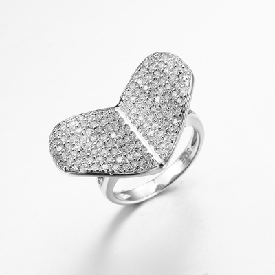 “Telesthesia” anillo de compromiso de la media de la joyería de 925 anillos de Sterling Silver CZ