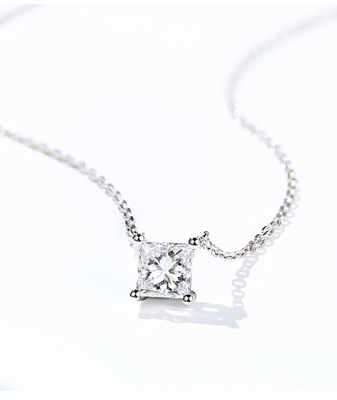 oro Diamond Necklace Princess Cut Solitaire Diamond Necklace Yellow Gold de 0.20ct 18K