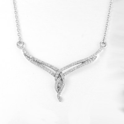 Líneas dobles 925 joyería de plata pura de Sterling Silver Necklaces 5.03g Kundan
