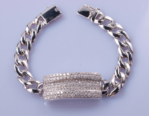 Circona cúbica 92,5 Sterling Silver Bracelets del AAA el 17cm Cartier Permanent Bracelet