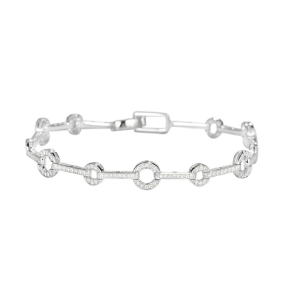 Oro Diamond Bracelets 0.73ct el 17.5cm Ring Buckles del 18K de las mujeres
