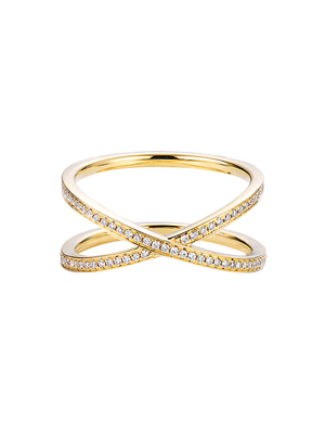 Oro del 18k de las mujeres con la cruz Ring Shape Round Brilliant Cut de Diamond Ring 0.39ct