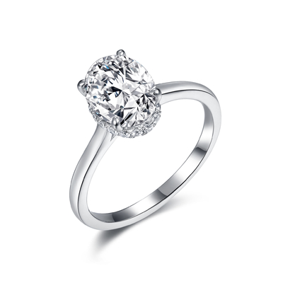 De plata los anillos del AAA 925 Moissanite anillo de bodas al noble de lujo para las muchachas de las señoras