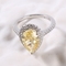 Anillos de plata Sterling Silver Diamond Ring del corte 2.6g 925 en forma de pera radiantees CZ