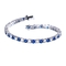 Joyería fina de plata creada de lujo de Sapphire Bracelet Women Romantic Wedding 925 nanos del azul