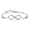 El rodio ajustable de 925 mujeres de Sterling Silver Infinity Symbol Bracelet plateó
