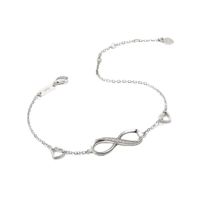 8 señoras de plata sin fin del encanto del infinito de la pulsera de S925 CZ significativas