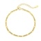 El oro delicado 18K plateó la cadena ajustable de Mini Ankle Oval Bead Charm de las pulseras de plata del vínculo