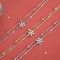 Cadena doble del copo de nieve 925 de las mujeres brillantes de Sterling Silver Link Bracelet For