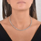 Sistema de plata pendiente de la joyería 925 de los pendientes del collar de Diamond Rhinestone Jewelry Set Tennis