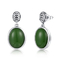 Plata formada oval al por mayor de Emerald Stone Earrings 2.00g del verde para las mujeres de las señoras de las muchachas