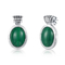 Plata formada oval al por mayor de Emerald Stone Earrings 2.00g del verde para las mujeres de las señoras de las muchachas