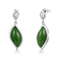 3.10g casual 925 Sterling Silver Earrings Natural Stone Emerald Jade