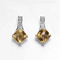 925 pendiente amarillo de lujo de la piedra preciosa de Sterling Silver Stud Earrings 2.60g