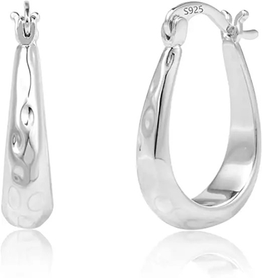 pendientes de plata de 2.3g 925 CZ, Sterling Silver Open Heart Earrings