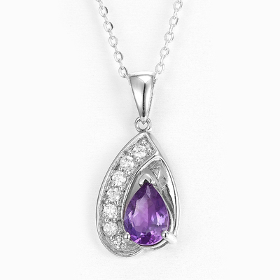 Colgante de lágrimas de piedra preciosa Marquesa 925 plata esterlina collar de uso diario