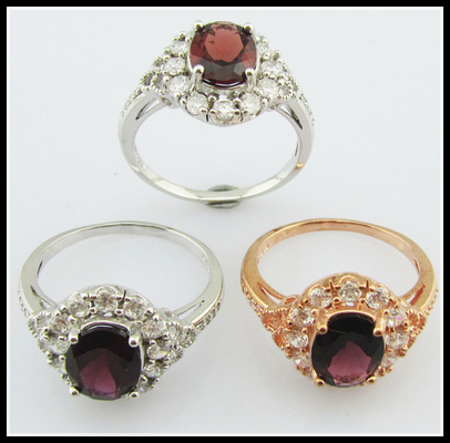 Anillos de piedra preciosa de plata de color turmalina 925 para trajes casuales y de fiesta