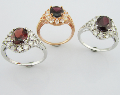 Anillos de piedra preciosa de plata de color turmalina 925 para trajes casuales y de fiesta