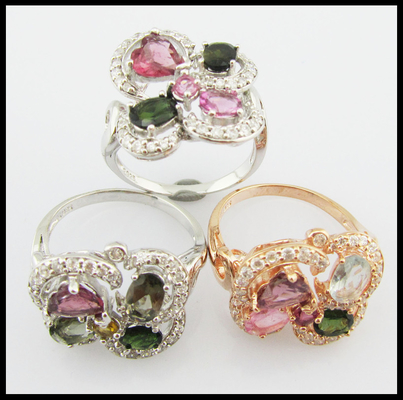 Anillos de piedra preciosa de plata 925 hechos a mano para exquisita artesanía