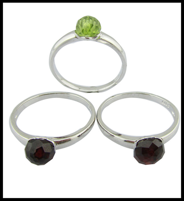 Anillos de piedra preciosa de plata de 925 peso 2,5 g estilo de moda tipo de joyería anillos