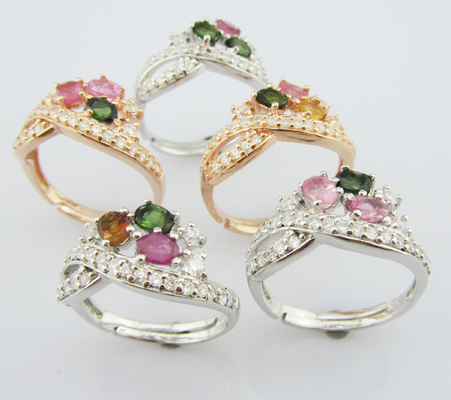 Anillos de piedra preciosa de plata avanzada 925 Anillos de tipo joyería para mujeres