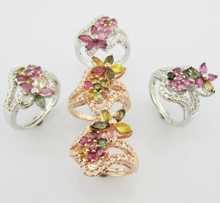Anillos de piedra preciosa de plata esterlina con anillos de pureza 925 tamaño 7 10 adecuado