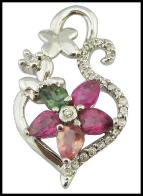 Collar de collares de turmalina colorida para la fiesta de bodas de todos los días - Diseño sencillo pero elegante