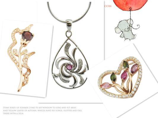 Collar de collares de turmalina colorida para la fiesta de bodas de todos los días - Diseño sencillo pero elegante