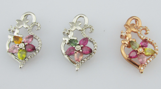 Collar de collares de turmalina colorida para la fiesta de bodas de todos los días - Diseño sencillo pero elegante