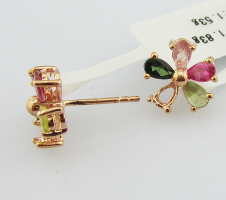 Orecillos de plata esterlina de piedra preciosa de almohadilla para mujeres - ropa casual y de fiesta