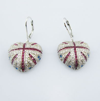 925 de plata esterlina clásico Dangle aretes con cerradura de langosta
