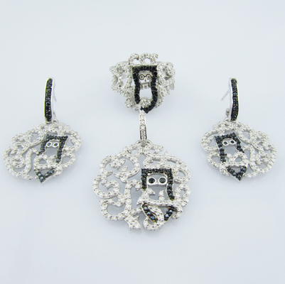 Elegantes joyas de plata 925 con rodio, diseño clásico, con ajuste de bisel.