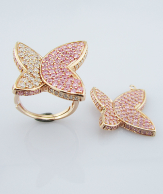 Conjunto de joyas con logotipo 925 con auriculares AAA CZ